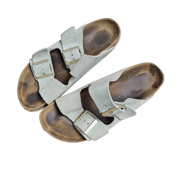 Birkenstock Arizona Suede Leather Shoes Womens EU37 Comfort Sandals Boho Slide - Picture 2 of 6